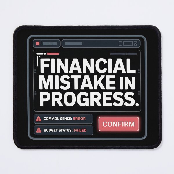Item preview, Financial Mistake In Progress Retro UI Finance Meme Design designed and sold by PROPera-design.
