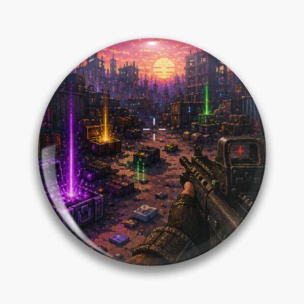 Artikelvorschau, Level Up Extraction Raid | Retro FPS Loot Shooter Gamer Design entworfen und verkauft von LevelUp!.
