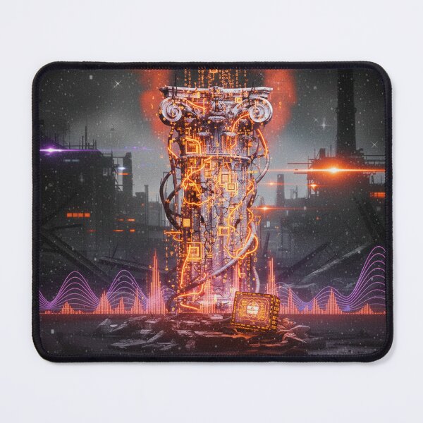 Item preview, Digital Genesis: Cybernetic Pillar & Industrial Code Art designed and sold by codex antique.