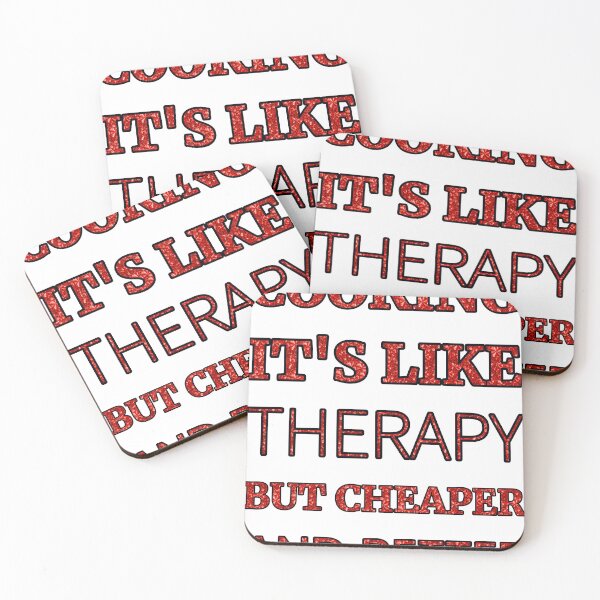Item preview, Cooking It'S Like Therapy But Cheaper And Better Red Rhinestone designed and sold by TheIconSmith.