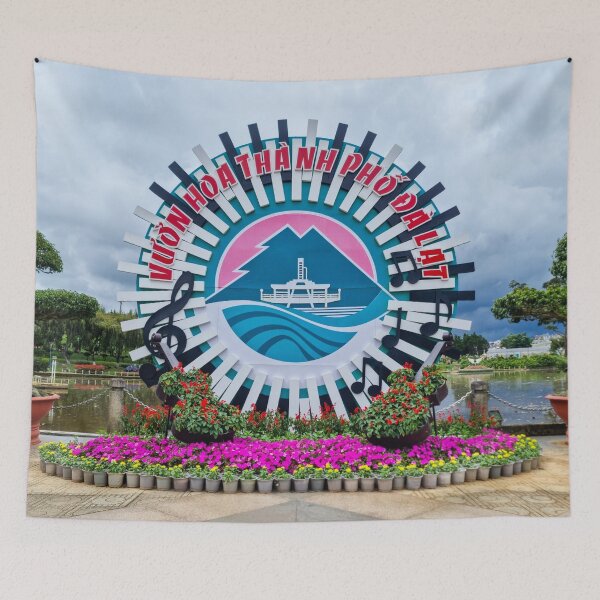 Item preview, Da Lat City Flower Garden - Vibrant Bloom Mosaic | Vietnam Botanical Travel Art designed and sold by Ross.A.Campbell.