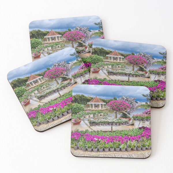 Item preview, Da Lat City Flower Garden - Vibrant Bloom Mosaic | Vietnam Botanical Travel Art designed and sold by Ross.A.Campbell.
