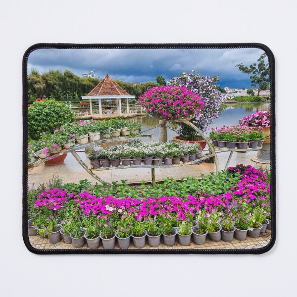 Item preview, Da Lat City Flower Garden - Vibrant Bloom Mosaic | Vietnam Botanical Travel Art designed and sold by Ross.A.Campbell.
