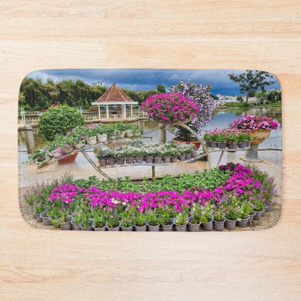 Item preview, Da Lat City Flower Garden - Vibrant Bloom Mosaic | Vietnam Botanical Travel Art designed and sold by Ross.A.Campbell.