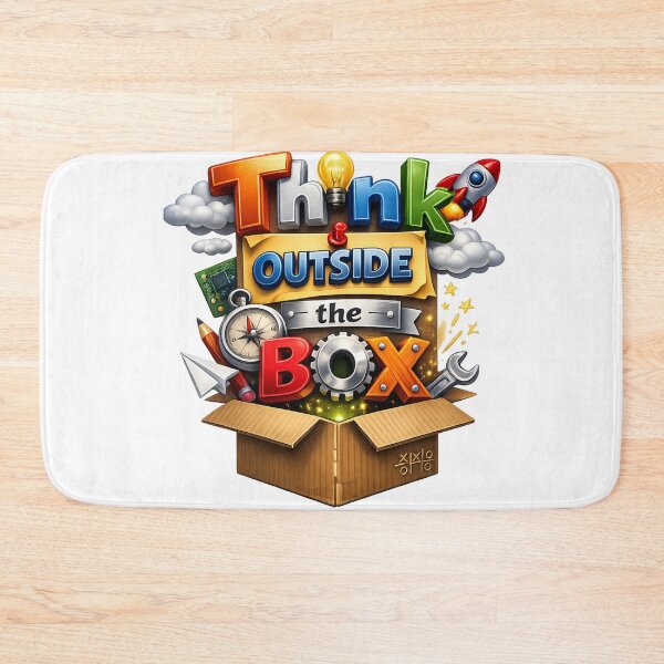 Item preview, Think Outside the Box Creative Problem Solving Innovation Typography designed and sold by Bamimu Merch.