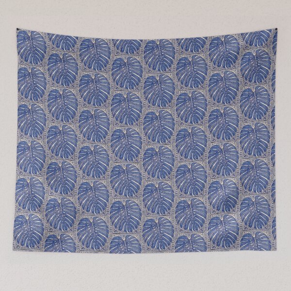 Item preview, Monstera Portuguese Mosaic Azul y Blanco #1 designed and sold by JiMiFeNDRiX Design - Chi Sports & Random Inspirations.