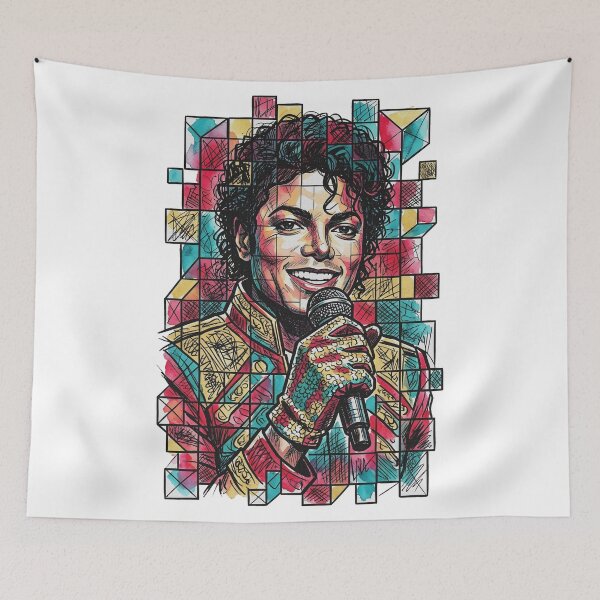 Item preview, The Cubic King - Neon Mosaic Scribble designed and sold by Dhenin Studio.