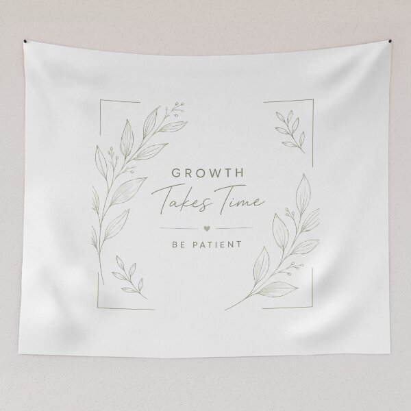Item preview, Growth Takes Time Be Patient Botanical Inspirational Quote designed and sold by ebocraft.