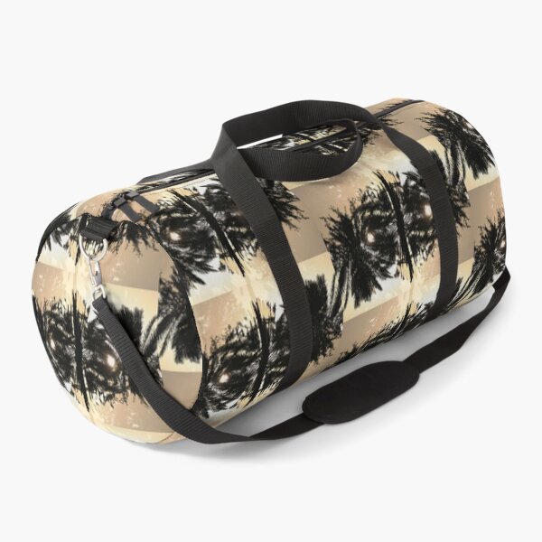 Item preview, A multiple exposure of palm trees captured from a low angle, where the layered silhouettes create a mirrored, symmetrical pattern against a warm, hazy sky. designed and sold by AbulailArt.