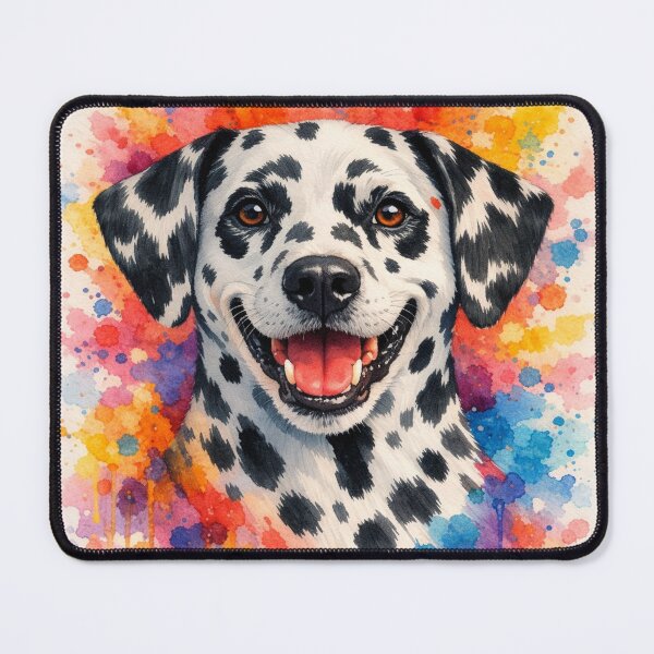 Item preview, Cheerful Dalmatian - Vibrant Rainbow Watercolor Dog Portrait designed and sold by myforestfog.