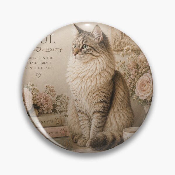Item preview, Refined Soul – Elegant Cat Vintage Floral Cottagecore Design designed and sold by TresChicIdeas.