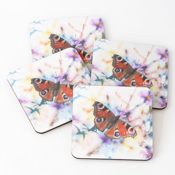 Item preview, Red Butterfly with Watercolor Background designed and sold by tomorrowsart.