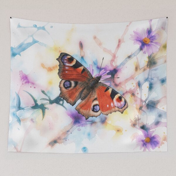 Item preview, Red Butterfly with Watercolor Background designed and sold by tomorrowsart.