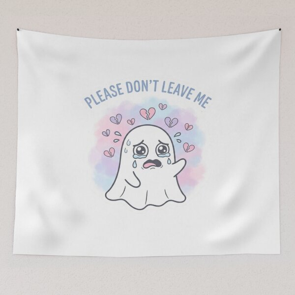 Item preview, Please Don’t Leave Me – Lonely Ghost Sticker designed and sold by Elviqus Shop.