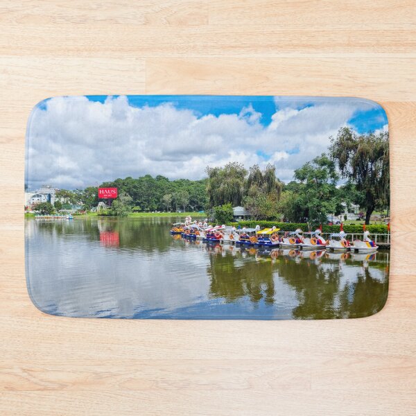 Item preview, Xuan Huong Lake, Da Lat, Vietnam - Emerald Heart | Serene Mountain Lake Reflection Art designed and sold by Ross.A.Campbell.