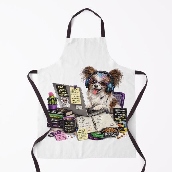 Item preview, Funny Continental Toy Spaniel Coding Dog – Realistic Programmer Puppy designed and sold by YamiSociety.
