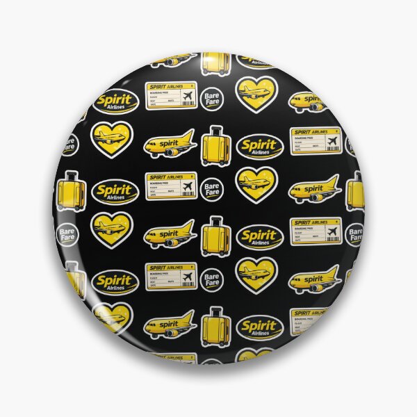 Item preview, Spirit Airlines Bare Fare Sticker Pack | Yellow Black Aviation Sticker Bundle | Boarding Pass Heart Airplane Decal Set designed and sold by Yasmine Mohammed.