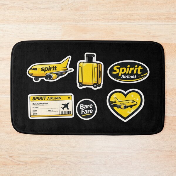 Item preview, Spirit Airlines Bare Fare Sticker Pack | Yellow Black Aviation Sticker Bundle | Boarding Pass Heart Airplane Decal Set designed and sold by Yasmine Mohammed.