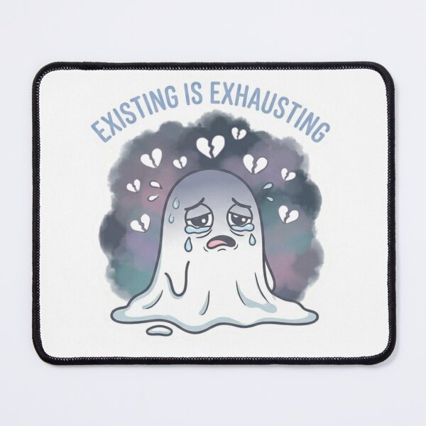Item preview, Existing Is Exhausting – Burnout Ghost Sticker designed and sold by Elviqus Shop.