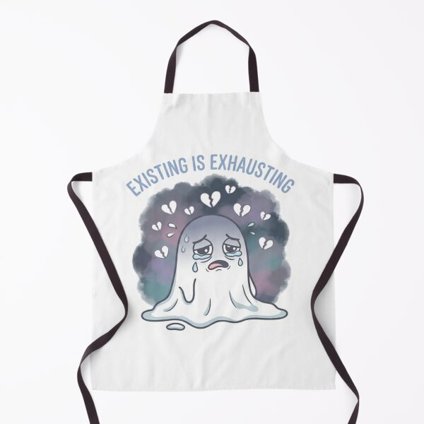 Item preview, Existing Is Exhausting – Burnout Ghost Sticker designed and sold by Elviqus Shop.