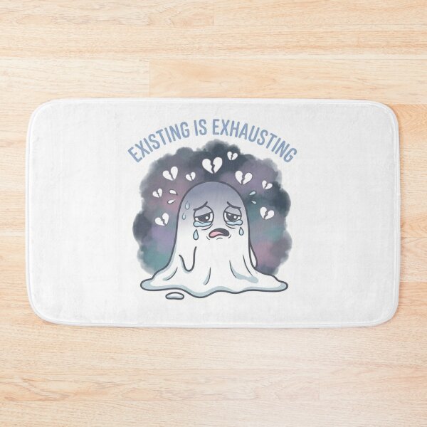 Item preview, Existing Is Exhausting – Burnout Ghost Sticker designed and sold by Elviqus Shop.