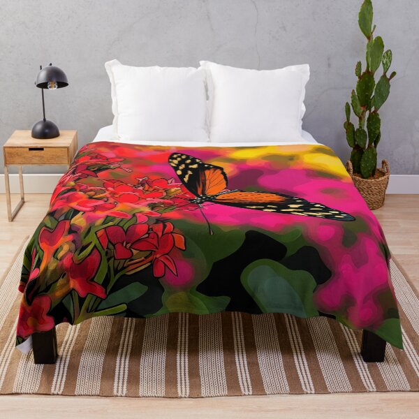 Item preview, Butterfly on Red Flowers designed and sold by tomorrowsart.