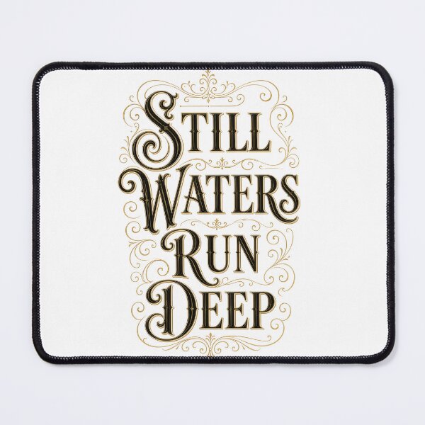 Item preview, Still Waters Run Deep Vintage Victorian Typography Tee Sticker Paddle Board Lake Gift designed and sold by sharifex.