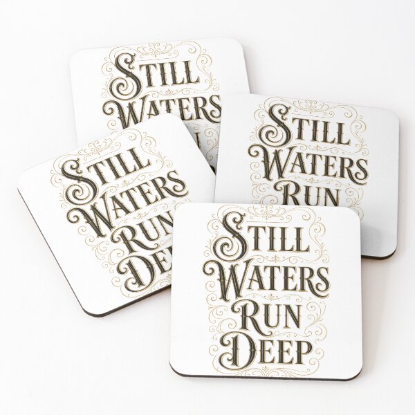 Item preview, Still Waters Run Deep Vintage Victorian Typography Tee Sticker Paddle Board Lake Gift designed and sold by sharifex.
