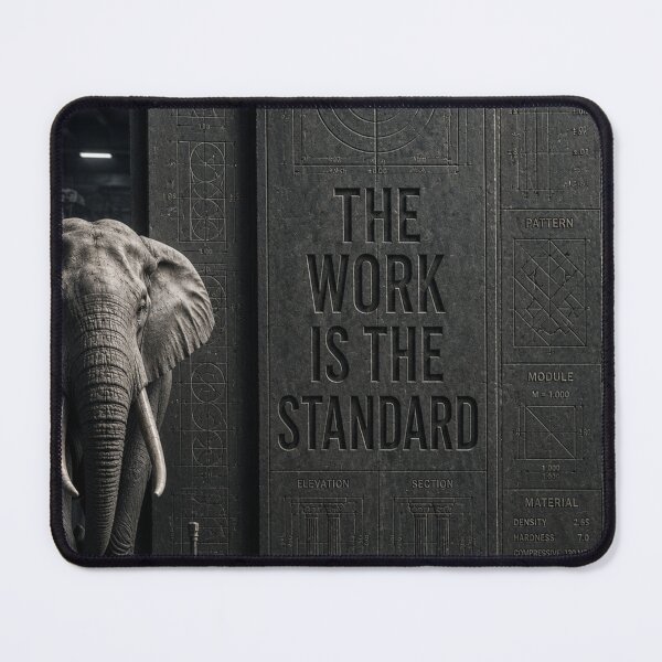 Item preview, Principal Engineer Work Is The Standard Elephant Blueprint Brutalist Art Print designed and sold by SavannaStrikes.