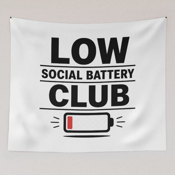 Item preview, Low Social Battery Club – Introvert Humor Design designed and sold by CLOUTKULT.