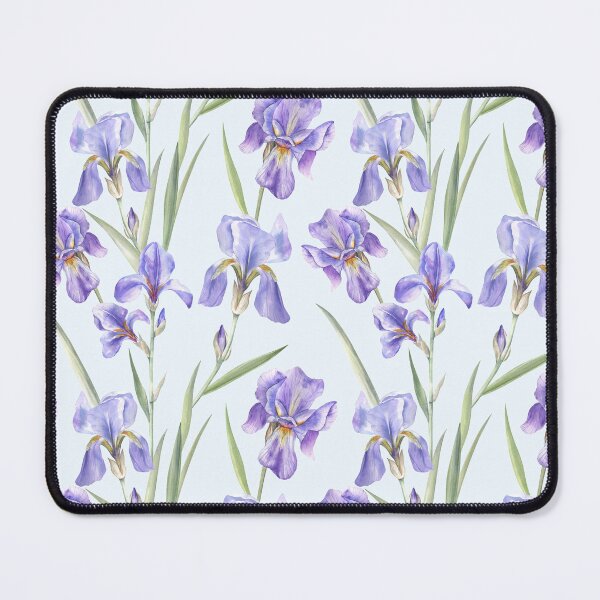 Item preview, Beautiful Irises on Sky-Blue designed and sold by Flowersforbear.