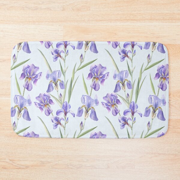 Item preview, Beautiful Irises on Sky-Blue designed and sold by Flowersforbear.