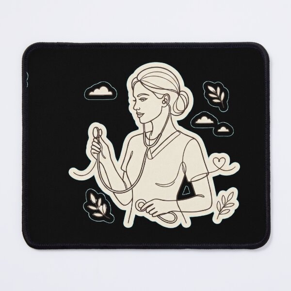 Item preview, Soft Heart Strong Hands – Aesthetic Nurse Line Art designed and sold by Omni Craft .
