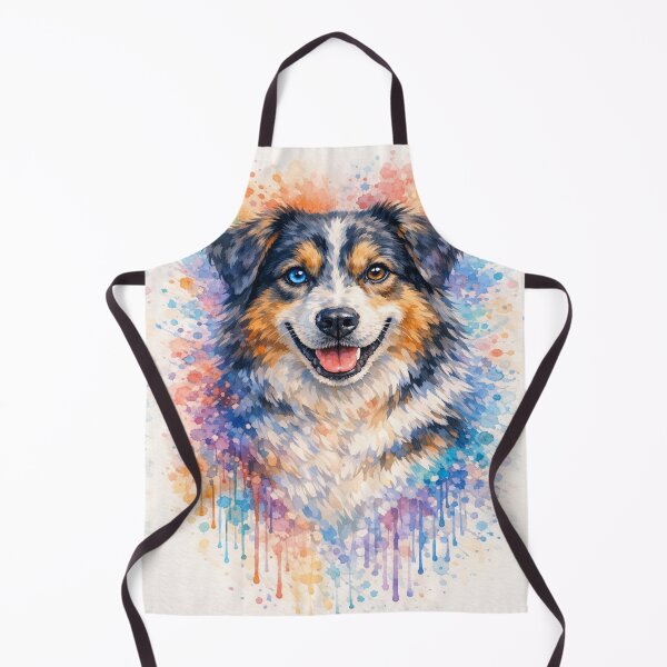 Item preview, Vibrant Australian Shepherd - Colorful Watercolor Dog Portrait designed and sold by myforestfog.