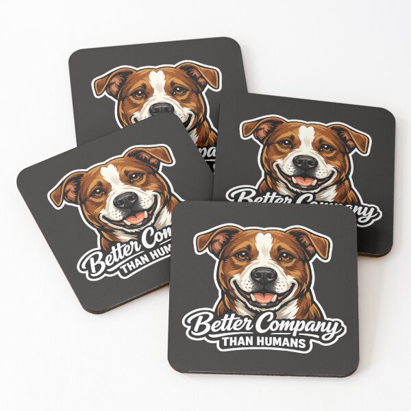 Item preview, Better Company Than Humans - Funny Pitbull Dog Art designed and sold by EchoPrint Co..
