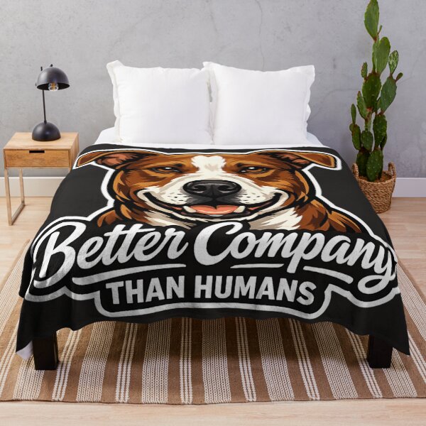 Item preview, Better Company Than Humans - Funny Pitbull Dog Art designed and sold by EchoPrint Co..