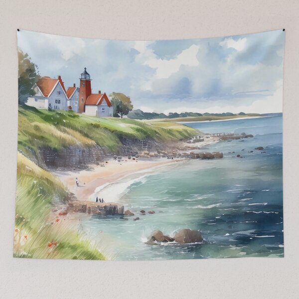 Item preview, Watercolor painting of the coast of Denmark designed and sold by PrintableTravel.