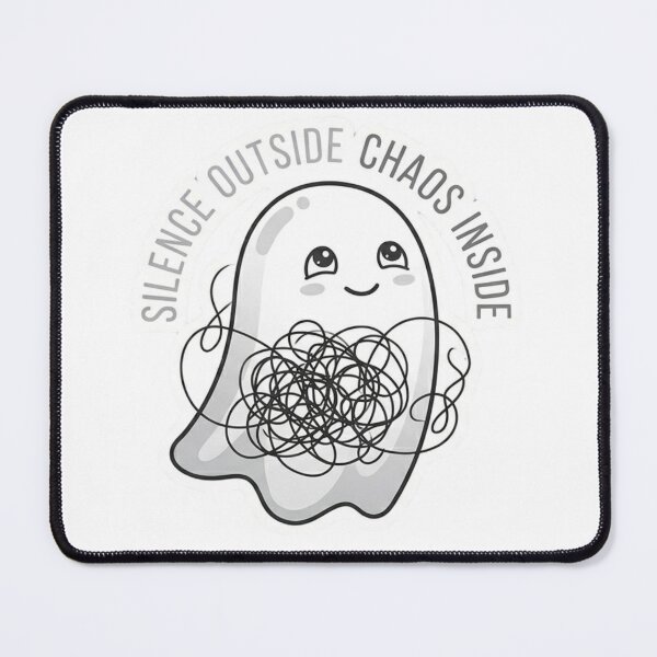 Item preview, Silence Outside Chaos Inside – Emotional Ghost Sticker designed and sold by Elviqus Shop.