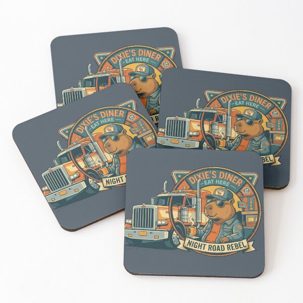 Item preview, Night Road Rebel Capybara Trucker Art designed and sold by Omni Craft .