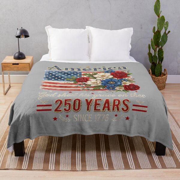 Item preview, America 250 Years Flag Floral God Shed His Grace On Thee designed and sold by ArleneRowe.