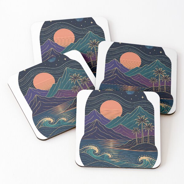 Item preview, Retro Tropical Mountain Sunset   designed and sold by Jaideep Walia.