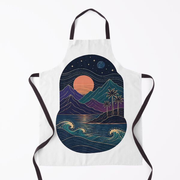 Item preview, Retro Tropical Mountain Sunset designed and sold by Jaideep Walia.