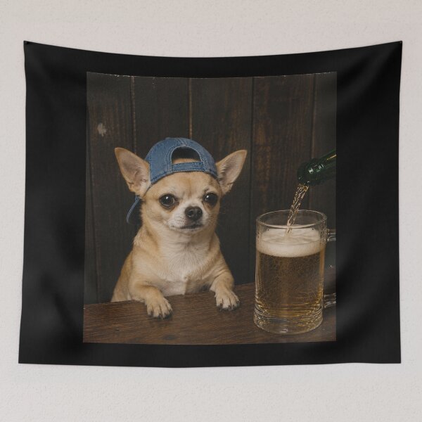 Item preview, Chihuahua Drinking Beer Funny Dog Meme designed and sold by will freed18.