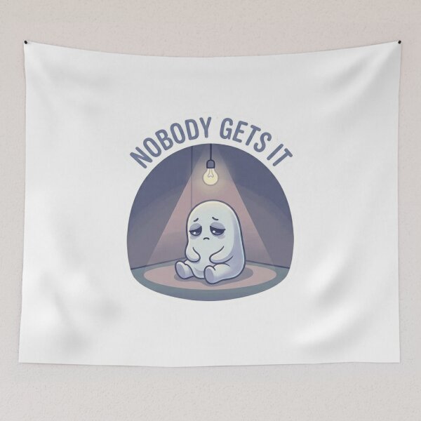 Item preview, Nobody Gets It – Sad Introvert Ghost Sticker designed and sold by Elviqus Shop.