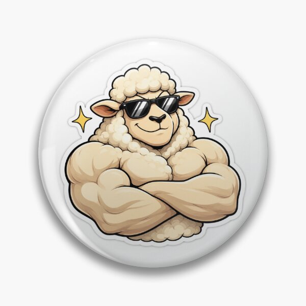 Item preview, Buff Cool Sheep With Sunglasses Sticker designed and sold by 1/2 Stickers.