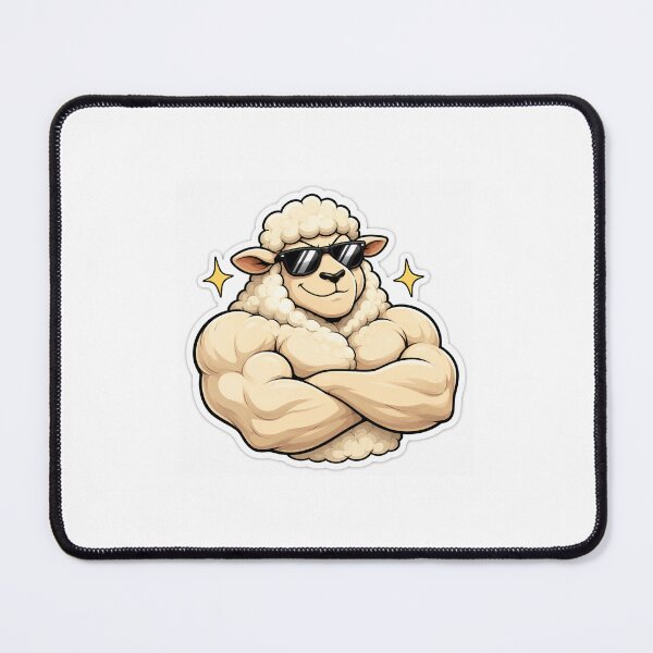 Item preview, Buff Cool Sheep With Sunglasses Sticker designed and sold by 1/2 Stickers.