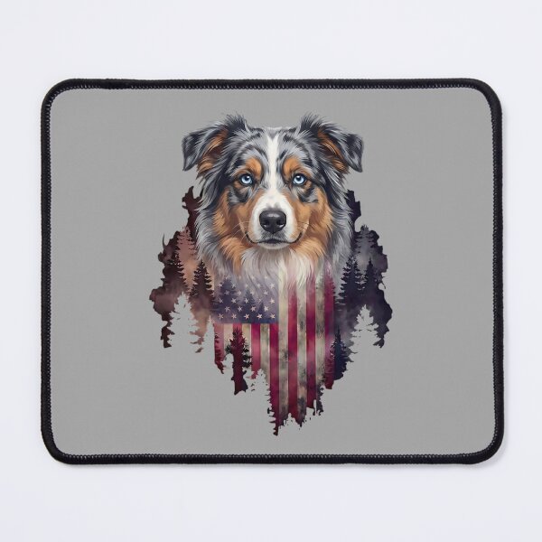 Item preview, Australian Shepherd Dog Patriotic American Flag 4th of July designed and sold by ArleneRowe.