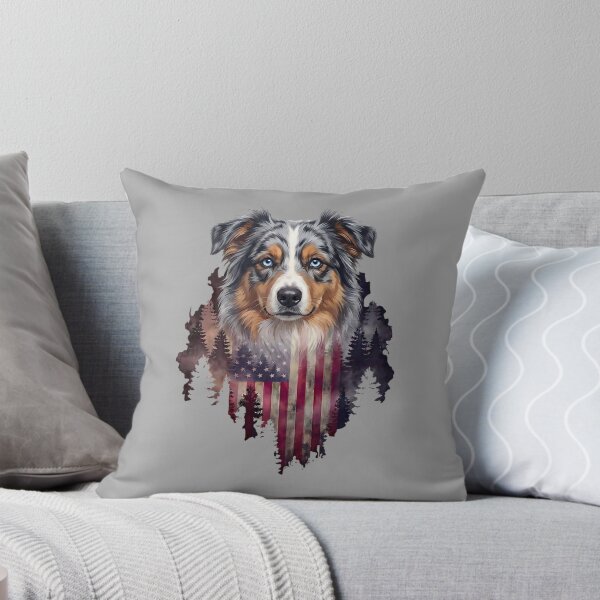 Item preview, Australian Shepherd Dog Patriotic American Flag 4th of July designed and sold by ArleneRowe.