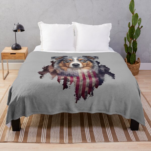 Item preview, Australian Shepherd Dog Patriotic American Flag 4th of July designed and sold by ArleneRowe.
