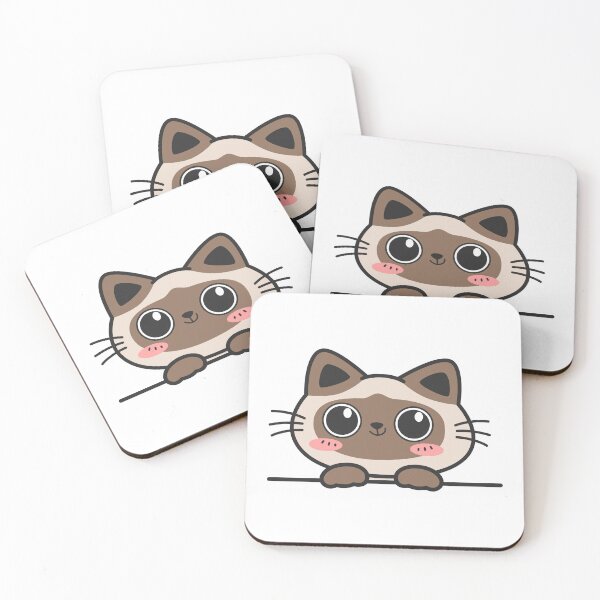 Item preview, Cute Peeking Kawaii Siamese Cat designed and sold by debbiebento.